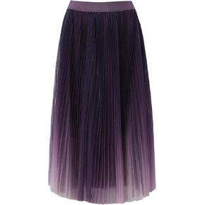 Apocrypha Womens A-Line Skirt Pleated Tulle Maxi Skirt Dance Party Casual Skirt