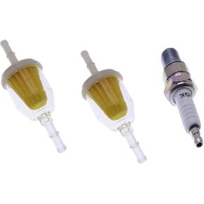 Holdwell Spark Plug and Fuel Filters compatible with Club Car Gas Golf Cart DS Precedent from 1984 to Present 290FE 350FE Kawasaki Engine