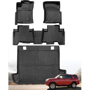 Car Floor Mats for Toyota 4Runner: 2010 2011 2012 All Weather TPE Accessories for 4Runner 2010-2012 (Only for 5 Seats) Custom Fit Automotive Liner for 4Runner (No 3rd Seat or No Sliding Cargo Deck)