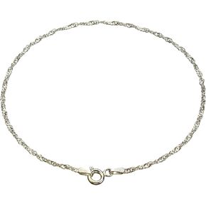 Sterling Silver Singapore Nickel Free Chain Anklet Italy