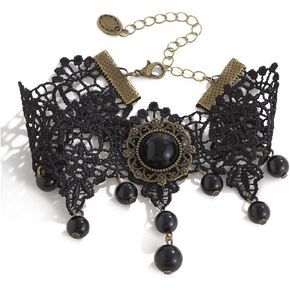 Gothic style Black gothic Anklet lace foot jewelry for Vampire masquerade party Carnival costume accessory for women