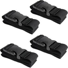 Luggage Straps 38" x 1.2" Strap Buckle Packing Straps,Adjustable 1.2-Inch Belt Travel Belt 4 Pack,Black