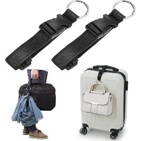 2pcs أضف حزام سترة الأكياس ، وأشرطة حزام الأمتعة القابلة للتعديل في Ymapinc لحقوق حقائب الظهر لربط حقائب الأمتعة تحمل أكياس إضافية (أسود)