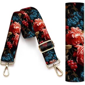 Purse Strap Replacement Crossbody, 3.8cm Wide Shoulder Strap Adjustable Replacement Belt Gold Buckle, Handbag Crossbody Bag Strap Retro Cow Print