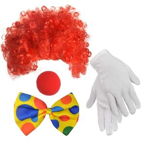 jiebor clown costume red clown accessories tove bow tie tie bay bhite for men comen yoment