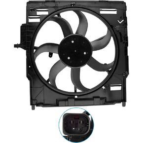 BOXI 17427533558 Engine Radiator Cooling Fan Assembly Fits for BMW E70 X5 2007 2008 2009 2010/3.0L l6 / 4.8L V8 / Replaces OE# 17427598740 17428618240