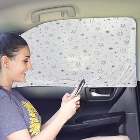 EcoNour Rear Window Shade | Car Window Screens for Camping with Zipper Breathable Mesh | Side Window Covers for Privacy and Protection from UV Rays | Mosquito Net for Car Camping Accessories