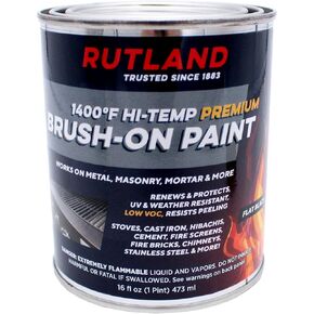 Rutland - 81V Premium 1400 Degree F Hi-Temp Brush-On Paint, 16 fl oz, Black