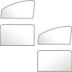 4 PCS Car Side Window Sun Shade, 31.49In x 19.68In x 7.87In Front Window Sun Protection, 31.49In x 19.68In Rear Window Heat Insulation, Universal Foldable Breathable Gauze (Titanium Silver)