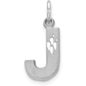 المجوهرات من Lux 14K الذهب الأبيض الصلبة ساتان الماس الماس الأولي j سحر