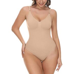 Match Bodysuits for Women Tummy Control Shapewear Seamless Sculpting Thong Body Shaper Tank Top Body Shaper Camisole Bodysuit