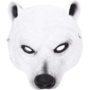 Luozzy Polar Bear Mass Assplay Cosplay Cosplay للبالغين ديكور الدعائم Pu فانك فستان الجدة أقنعة رأس كاملة