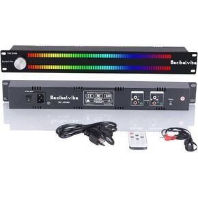 TNZ SGVUM6 - Audio Graphic VU Meter with Rear RCA + 3.5 Auxiliary Input and Output, Wireless Input Through a Built-in Microphone, with 19 Colors for Home, Professionals, Car Audio