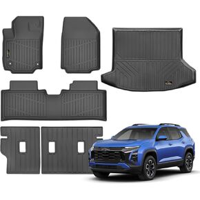 حصيرة أرضية مخصصة لـ Chevy/Chevrolet Equinox 2025 Fuel (Non EV)/GMC Terrain 2025 Trunk Mat with Backrest Mat All Tpe Rubber Cargo Liners Cloft Liners for Equinox/Terrain