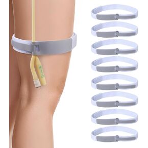 8 Pieces Catheter Leg Bag Strap, Catheter Supplies Foley Catheter Stabilization Device Holder Urinary Legband Leg Strap (26x1in)