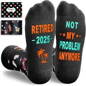 HAPPYPOP Retirement Gifts Ideas Socks - Retired Socks, Retirement Gifts for Women 2025 Retired Gifts