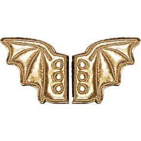 Fashion Cute Flying Champagne Gold Shoe Wings Boy Girl Bats Shoe Wings DIY Decorations Super Wings Old New Sport Shoes Gift Runner Embroidered Bat Wing Set of 2