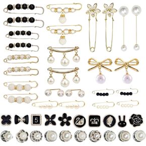 Shoe Charms for Sneakers , 46 Pcs Bling Sock Charms Pins Gold Brooch Decorations Shoelace Charms for Women Girls Party Favors DIY Birthday Gifts