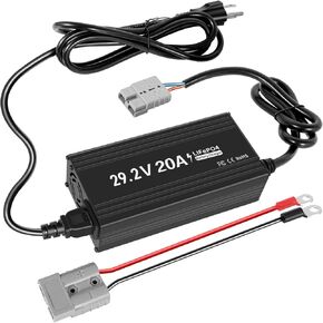 Roche Limit 29.2V 20A LiFePO4 Battery Charger Designed for 24 Volt LiFePO4 Battery, 5 Built-in Safety Protections, Fast AC-DC Battery Charger, Support 0V Charging Function and LED Indicators
