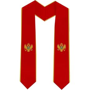 Class of 2025 Montenegro Flag Graduation Stole Celebrate Your Academic Achievements in Style with Our Elegant Satin Sash 71" long