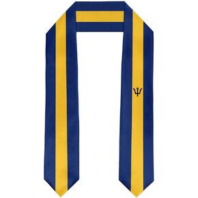 Barbados Flag Graduation Stole Satin Stole Scarf for Study Aboard International Students 72" Length