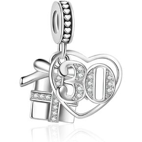 13 16 18 21 30 40 50 60 Birthday Gift Box Charm Compatible with Pandora Charms Bracelets for Women Birthday Jewelry Gifts