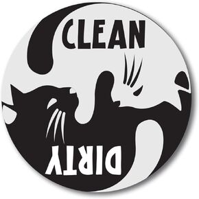 Magnet Me Up Clean Dirty Cat Dishwasher Conducator Magnet Magnet ، 5 بوصات ومطبخ مقاوم للماء الثقيل.
