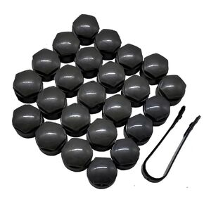 XUKEY Wheel Center Caps for Audi: 20pcs 25mm Wheel Hub Lug Nut Bolt Caps Designed for Audi A1 A2 A3 A4 A5 A6 A7 A8 Q3 Q5 TT S3 S5 S6 S8 RS3 RS4 RS5 RS6 R8 with 4 Locking Caps + Removal Tool (Grey)