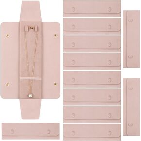 Remuuly 12 Pcs Necklace Travel Case No Tangle Necklace Pouch Travel Jewelry Organizer Bridesmaid Gifts for Wedding Single Portable Microfiber Jewelry Case Storage Bag for Women
