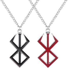 2 Pcs Berserk Necklace, Behelit Chains Anime Necklaces for Men Berserker Sword Guts Gifts for Fans