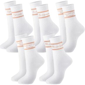 10 Pcs Bride Socks, White + Pink Bride to Be Socks, Bridesmaid Gifts for Women, Bachelorette Party Favors Cute Cotton Socks for Wedding