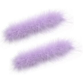 2Pcs Feather Wristbands, 9.65inch Soft Feather Wrist Slap Bracelet Cuffs, Snap Ring, Circle Slap Wrist Decoration Cuffs for Party Decoration