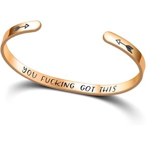 Jude Jewelers Stainless Steel You Fucking Got This Inpirational Mantra Encouragement Ope Cuff Bangle Bracelet