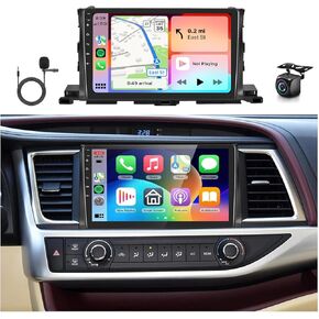 10.1 inch Car Radio for Toyota Highlander 2015-2019 with Apple Car Play Android Auto,Podofo HD IPS Touch Screen Bluetooth Stereo with GPS WiFi HiFi/16 EQ AHD Backup Camera【2G RAM+64G ROM】