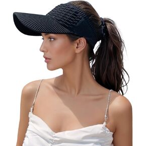 Knitted Sun Visor Hat Outdoor Sports Running Summer Elastic Cap for Women Men Adults