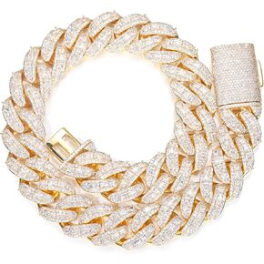 ICEDIAMOND 18K 25MM فاخرة الرغيف الفاخرة CZ CZ Diamond Bubble Cuban Necklace ، Gold Plated Out Micro Pave 5A Zirconia Hip Hop Jewelry for Men