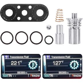 6L80 6L90 8L90 Transmission Cooling System Upgrade Fits for Chevy Cadillac GMC 2014-up Cooler Flow Bypass Valve Kit with Bypass Gasket, Replace#STL010