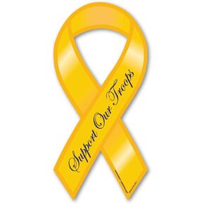 Support Our Troops Ribbon Magnet by Magnet America Is 8" x 3.875" Made for Vehicles and Refrigerators