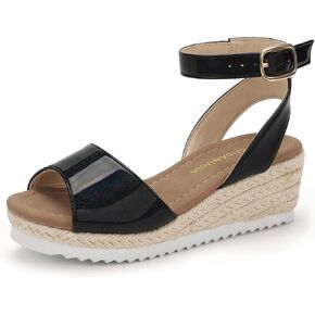 Pandaninjia Girls Wedge Sandals Espadrilles منصة الكعب للفتيات اللباس أحذية الكاحل حزام صغير صغير أطفال الصيف أحذية الصيف
