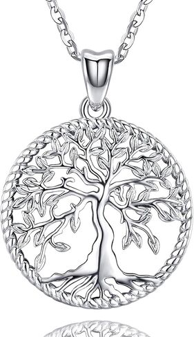 Odinstone Tree of Life Necklace, Sterling Silver Pendant for Women Family Tree Necklaces Jewelry for Mom/Wife/Grandma(With Fine Gift Box) in Kuwait