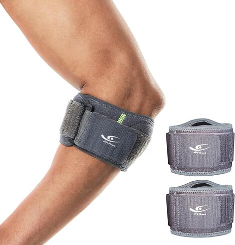 HiRui Tennis Elbow Brace for Forearm Tension Relief, Elbow Support Arm Straps Compression Pad for Men Women, Pressure Bands for Tendonitis Strains Weightlifting Golfer Baseball (Black-1 Pack) in Saudi Arabia