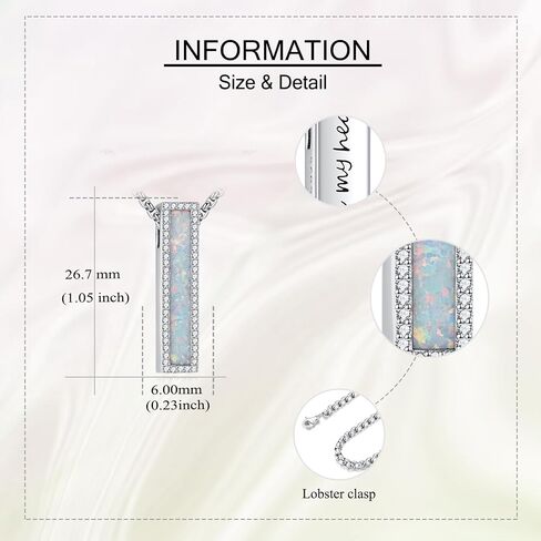 Urn Necklaces for Ashes Sterling Silver 3D Vertical Bar Memorial Pendant for Loved Ones Keepsake Cremation Jewelry Gifts for Women Men in Saudi Arabia