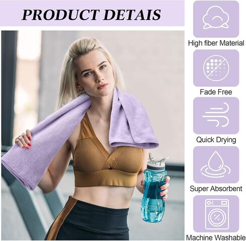 36 Pcs Microfiber Gym Towel 16 x 28 in Bleach Proof Towels Absorbent Soft Sweat Towels Quick Dry Lightweight Towel for Hand Salon Bath Spa Hotel Pool Home Hair Care, Light Grey in Saudi Arabia