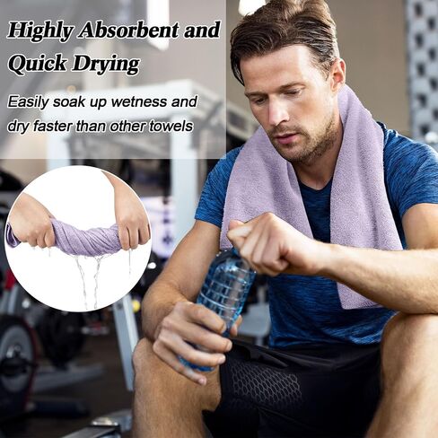 36 Pcs Microfiber Gym Towel 16 x 28 in Bleach Proof Towels Absorbent Soft Sweat Towels Quick Dry Lightweight Towel for Hand Salon Bath Spa Hotel Pool Home Hair Care, Light Grey in Saudi Arabia