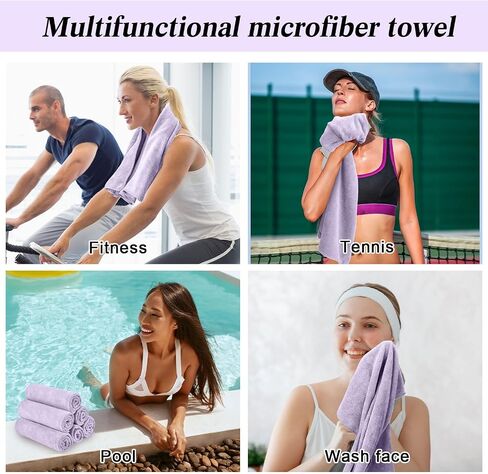 36 Pcs Microfiber Gym Towel 16 x 28 in Bleach Proof Towels Absorbent Soft Sweat Towels Quick Dry Lightweight Towel for Hand Salon Bath Spa Hotel Pool Home Hair Care, Light Grey in Saudi Arabia