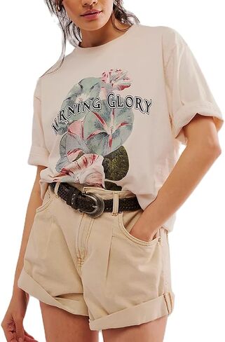 Y2k Womens Oversized Fruit Graphic Print Tees Shirts Vintage Flower Baggy Tshirt Tops Coastal Clothes Aesthetic in Saudi Arabia