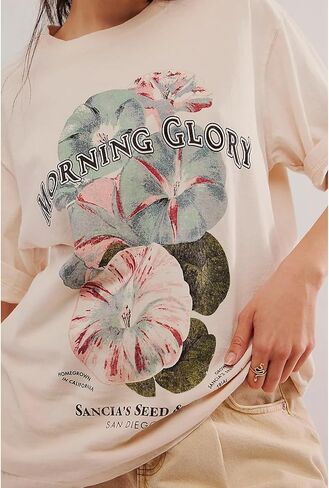 Y2k Womens Oversized Fruit Graphic Print Tees Shirts Vintage Flower Baggy Tshirt Tops Coastal Clothes Aesthetic in Saudi Arabia