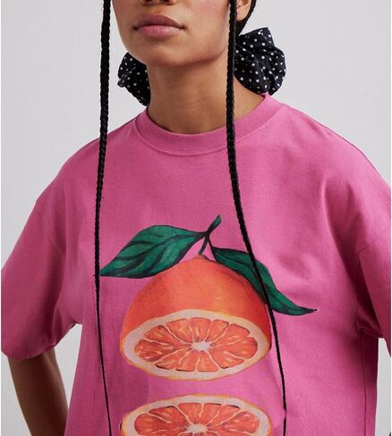 Y2k Womens Oversized Fruit Graphic Print Tees Shirts Vintage Flower Baggy Tshirt Tops Coastal Clothes Aesthetic in Saudi Arabia