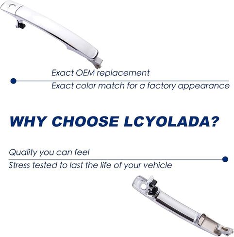 Exterior Door Handle Front Left Driver Side for Nissan Rogue 2010-2013,Nissan Murano 2003-2007,Infiniti FX35 FX45 2003-2008 - Without Smart Key - Replace# 80640-CA012 - Chrome in Kuwait