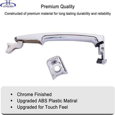 Exterior Door Handle Front Left Driver Side for Nissan Rogue 2010-2013,Nissan Murano 2003-2007,Infiniti FX35 FX45 2003-2008 - Without Smart Key - Replace# 80640-CA012 - Chrome in Kuwait